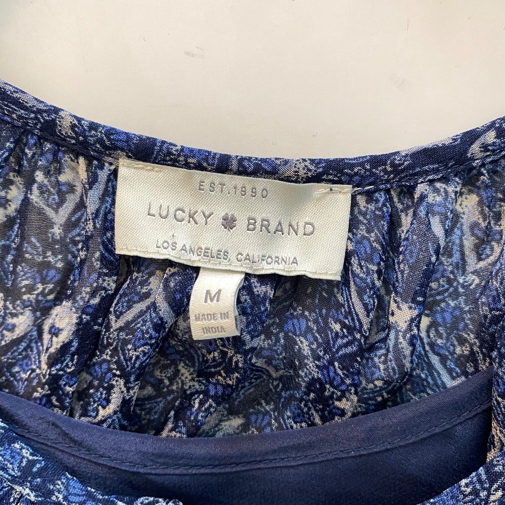 Lucky Brand Blue Floral Scoop-Neck Mini Dress - Picture 6 of 9